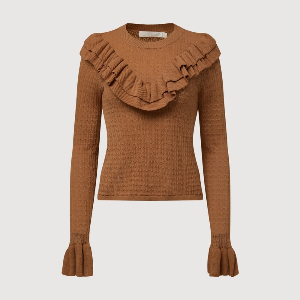 SALE! RACHEL PARCELL-Pointelle Ruffle Sweater-NWT - Picture 4 of 4